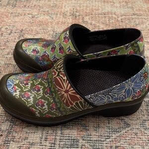 Dansko Multicolor Floral Vegan Volley Clogs Size 36